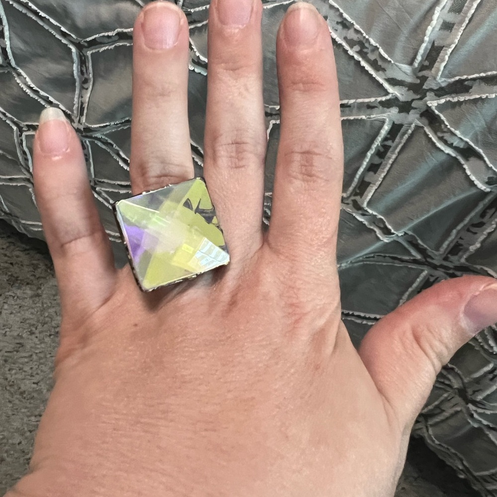 Aurora Borealis Stone Adjustable Ring - image 2